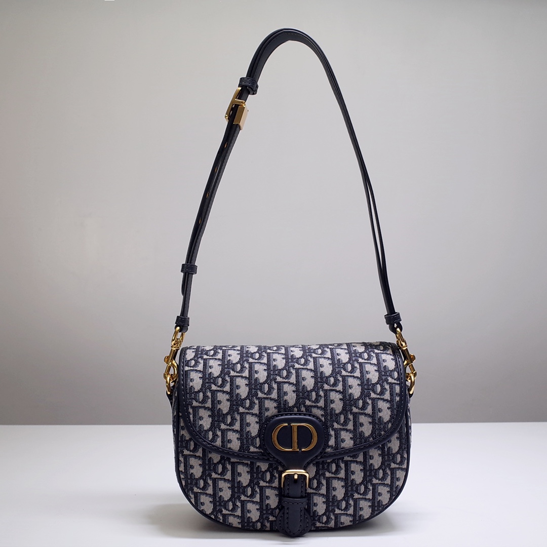 Medium Dior Bobby Bag Blue Dior Oblique Jacquard